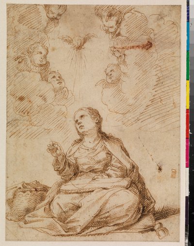 Joven Virgen María cosiendo de Felipe Gomez de Valencia