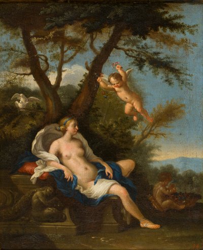 Venus y Cupido, c.1643-94 (óleo sobre lienzo) de Filippo Lauri