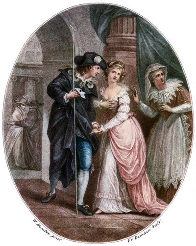 Escena de Romeo y Julieta de Shakespeare de Francesco Bartolozzi