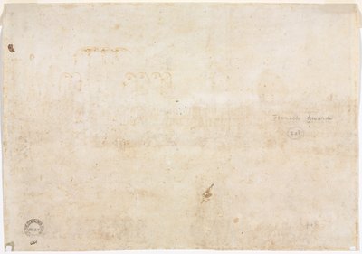 Tres bocetos de arcos (verso) de Francesco Guardi