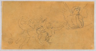 Boceto de un ángel y putti de Francis Augustus Lathrop