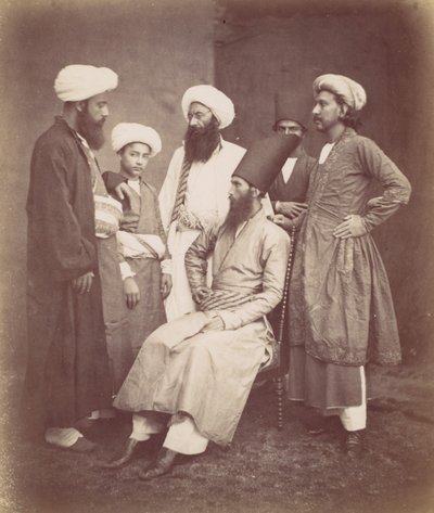 Seis hombres de la India Oriental, 1870s de Francis Frith