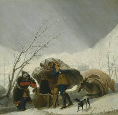 Escena de invierno, c. 1786 de Francisco de Goya