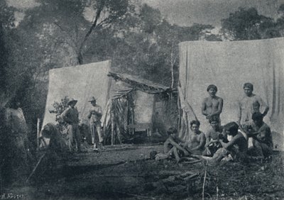 Guaraníes visitando un Campamento, 1895 de Francisco Henszler