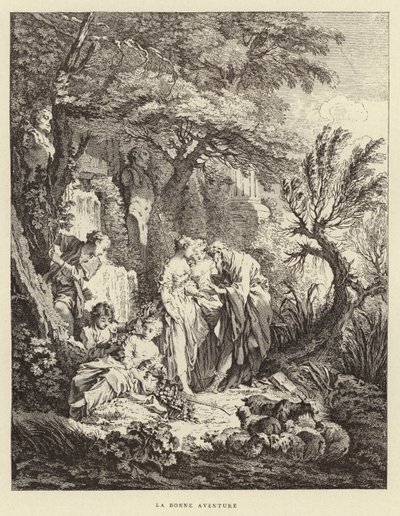 La buena aventura (grabado) de Francois (after) Boucher