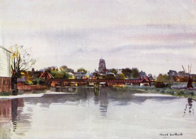 Norfolk Broads: Beccles (litografía en color) de Frank Southgate