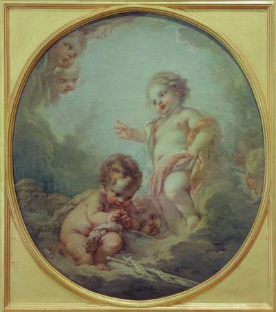 El niño Jesús bendice a Juan el Bautista de François Boucher