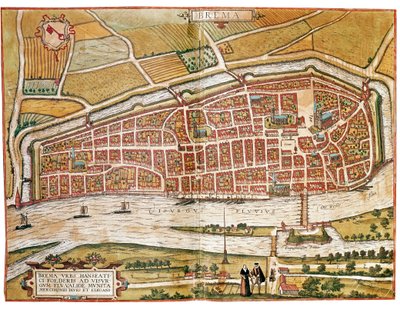 Mapa de Bremen (grabado) de Franz Hogenberg