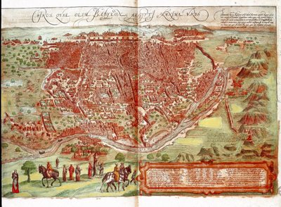 Mapa de El Cairo (grabado) de Franz Hogenberg