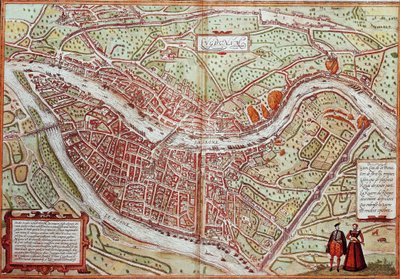 Mapa de Lyon - Francia (grabado) de Franz Hogenberg