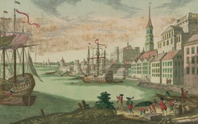 El puerto en Boston, Massachusetts, c.1770-80 de Franz Xaver Habermann