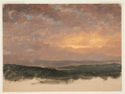 Dibujo, Puesta de sol sobre las Catskills, 1870-80 de Frederic Edwin Church