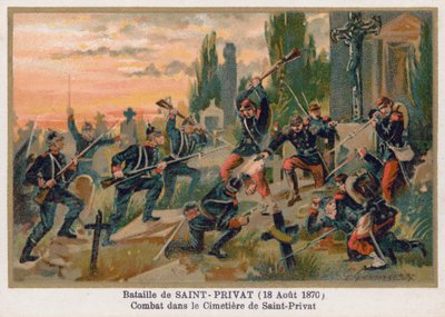 Batalla en el cementerio de Saint-Privat de French School