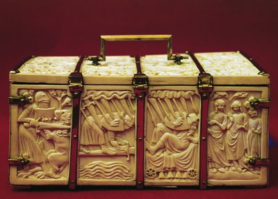Cofre con escenas de literatura romántica, 1330s de French School