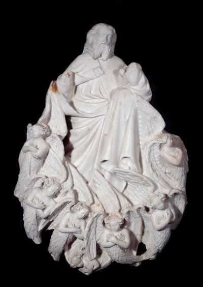 Cristo rodeado de ángeles. Escultura de mármol, escuela francesa de French School