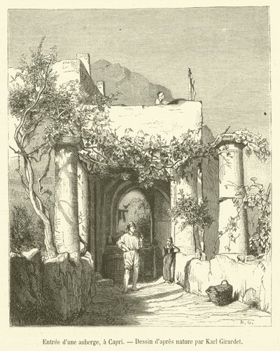 Entrada de una posada, en Capri de French School