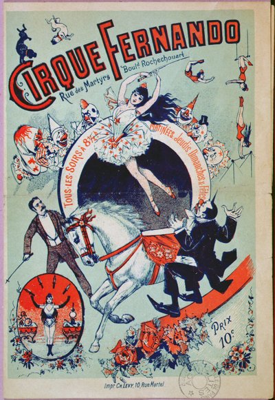 Póster publicitario del Circo Fernando, París de French School