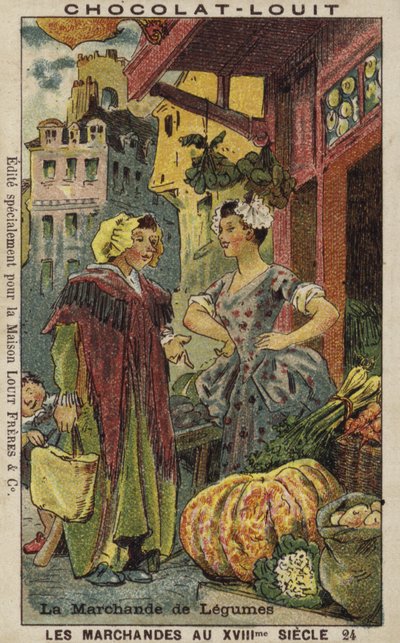 Vendedor de verduras, siglo XVIII de French School