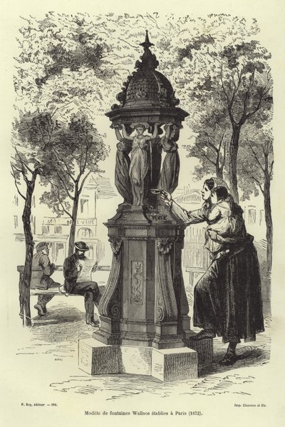 Fuente Wallace instalada en París en 1872 de French School