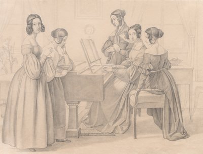 Musicale en casa de los Prellers, 1838 de Friedrich Preller