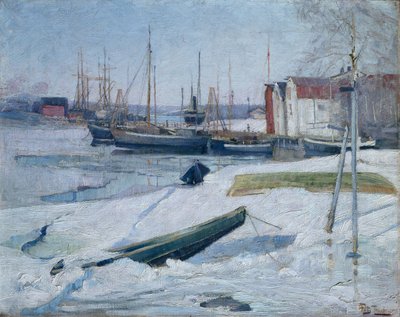 Invierno en el puerto, fiordo de Oslo de Fritz Thaulow