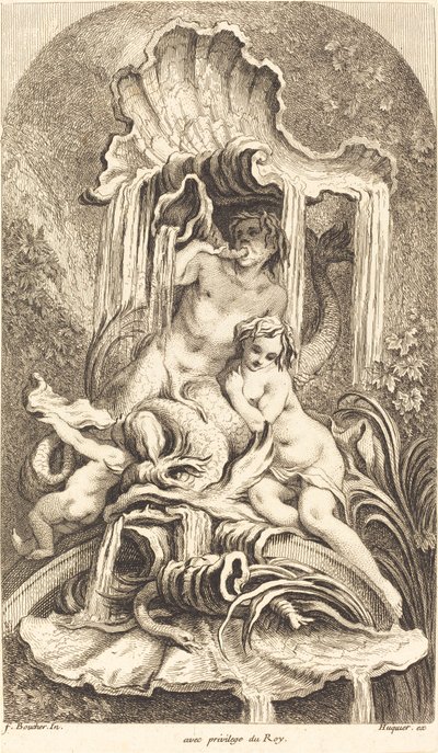 Tritón y ninfa de Gabriel Huquier after François Boucher