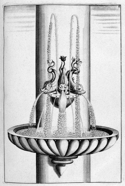 Diseño de fuente ornamental, 1664 de Georg Andreas Bockler