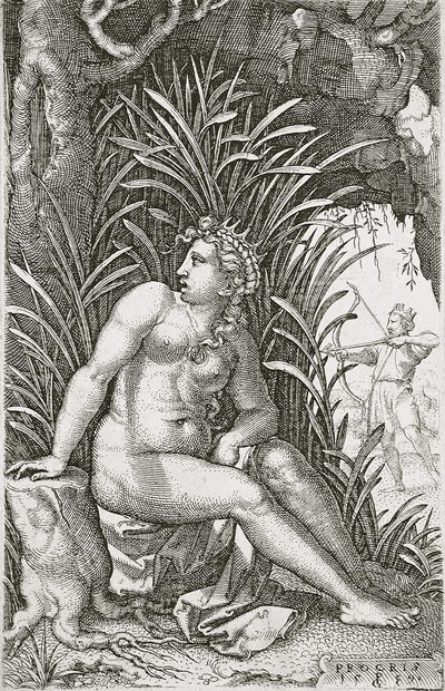 Procris Muerta por Céfalo de Georg Pencz