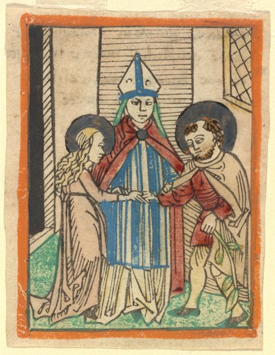 El matrimonio de la Virgen de German 15th Century