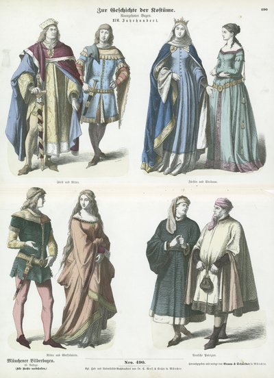 Trajes alemanes, siglo XIV de German School