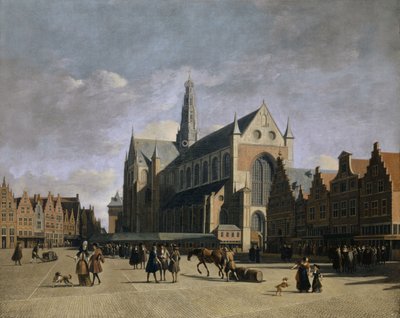 Grote Markt en Haarlem, 1680s de Gerrit Adriaensz Berckheyde