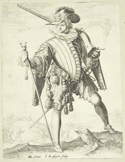 Soldado con escopeta (arkebuse) de Gheyn, Jacques II de