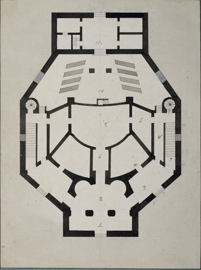 Plano del Piso Superior de Giacomo Antonio Domenico Quarenghi