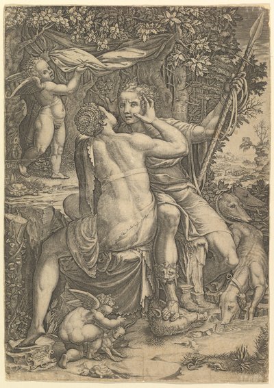 Venus y Adonis de Giorgio Ghisi