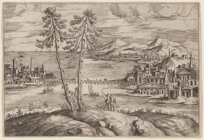 Paisaje con dos árboles de Giovanni Battista Pittoni