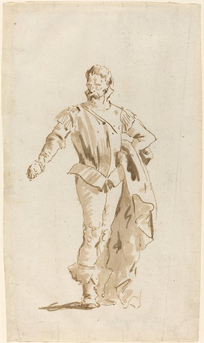 Hombre de pie con traje del siglo XVI de Giovanni Battista Tiepolo