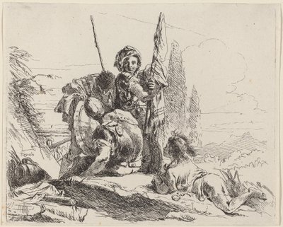 Tres soldados y un joven de Giovanni Battista Tiepolo