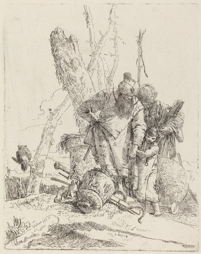 Dos Magos con Turbante y un Niño de Giovanni Battista Tiepolo