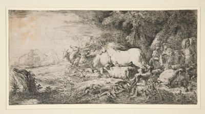 Animales entrando en Noé de Giovanni Benedetto Castiglione