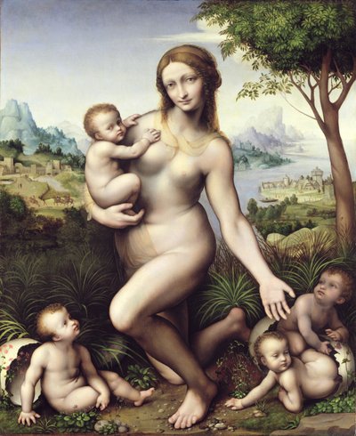 Leda con sus hijos de Giovanni Pietro Rizzoli Giampietrino