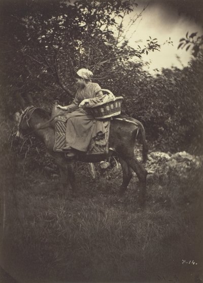 Campesina montando un burro, 1870 de Giraudon