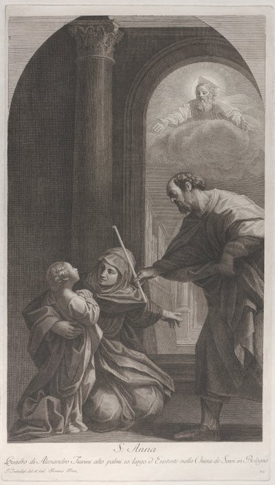 Santa Ana Arrodillada Sosteniendo a la Virgen de Giuliano Traballesi