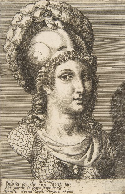 Busto de Bellona, ca. 1531-76 de Giulio Bonasone