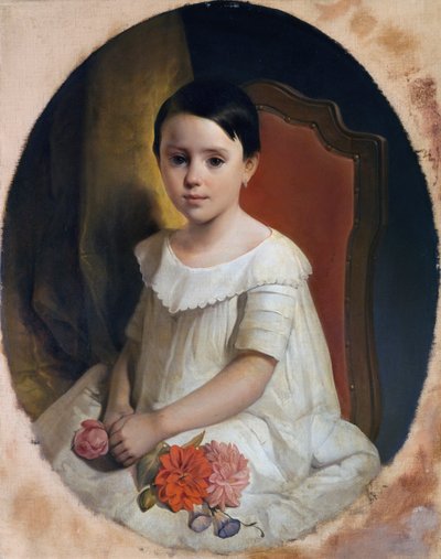 Niña con flores de Giuseppe Mazza