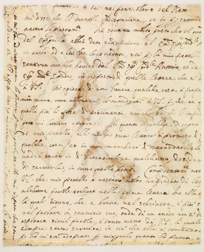 Carta manuscrita de Guercino