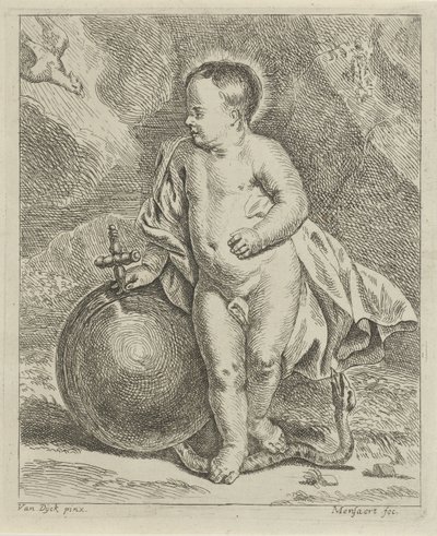 Cristo niño con globo y serpiente de Guillaume Pierre Mensaert