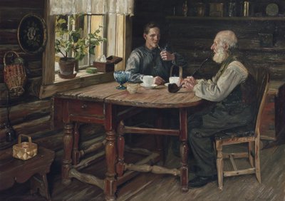 Descanso de café (descanso) 1900 (óleo sobre lienzo) de Gustav Wentzel