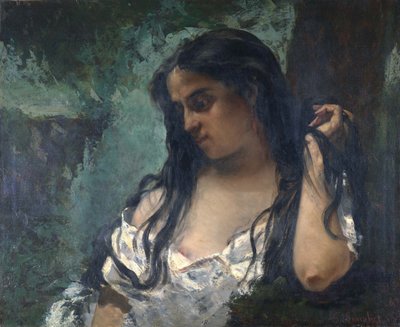 Gitana en Reflexión de Gustave Courbet