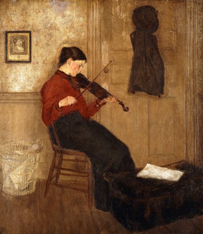 Joven mujer con un violín de Gwen John