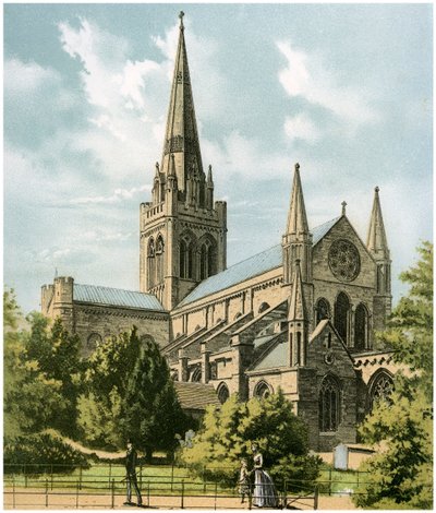 Catedral de Chichester, Sussex, c. 1870 de Hanhart